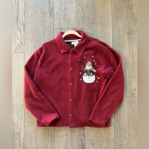 Vintage winter snowman fleece sweater size M